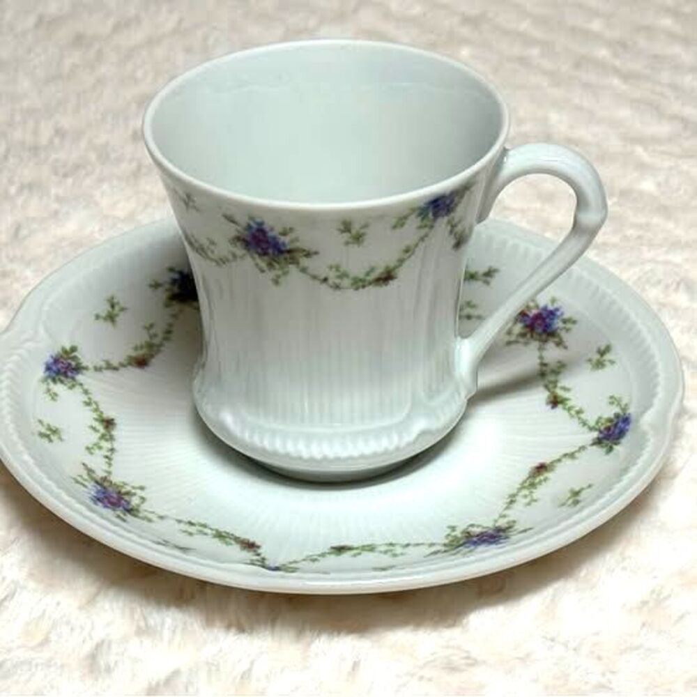 Vintage Royal Limoges France "Louise" Fine Porcelain Cup & Saucer Set